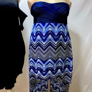 No Boundaries - Navy High-Low Strapless Dress Size S
